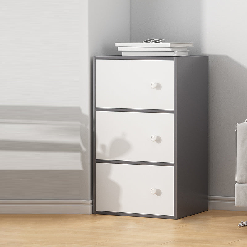 Contemporary Rectangle Storage Cabinet with Wooden Knobs Doors 15.7"L x 11.8"W x 30.3"H Grey Clearhalo 'Cabinets & Chests' 'cabinets_chests' 'furn' 'furn_cabinets_chests' 'Furniture' 'Living Room Furniture' 6852047