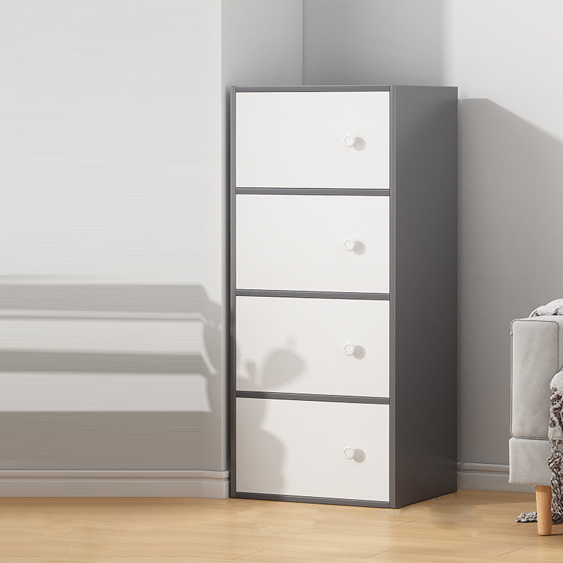 Contemporary Rectangle Storage Cabinet with Wooden Knobs Doors 16"L x 12"W x 40"H Grey Clearhalo 'Cabinets & Chests' 'cabinets_chests' 'furn' 'furn_cabinets_chests' 'Furniture' 'Living Room Furniture' 6852049