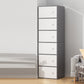 Contemporary Rectangle Storage Cabinet with Wooden Knobs Doors 16"L x 12"W x 60"H Grey Clearhalo 'Cabinets & Chests' 'cabinets_chests' 'furn' 'furn_cabinets_chests' 'Furniture' 'Living Room Furniture' 6852052