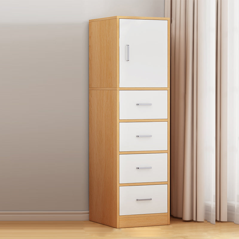 Contemporary Rectangle Storage Cabinet with Wooden Knobs Doors 13"L x 16"W x 47"H Natural Clearhalo 'Cabinets & Chests' 'cabinets_chests' 'furn' 'furn_cabinets_chests' 'Furniture' 'Living Room Furniture' 6852070