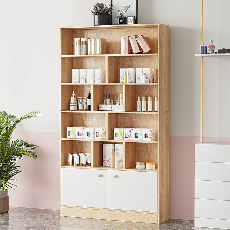 Contemporary Rectangle Wooden Cabinet with Shelves Storage Cabinet 31.5"L x 9.8"W x 70.1"H Natural 1 Clearhalo 'Cabinets & Chests' 'cabinets_chests' 'furn' 'furn_cabinets_chests' 'Furniture' 'Living Room Furniture' 6852088