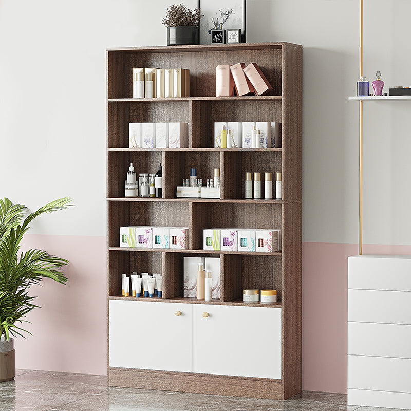 Contemporary Rectangle Wooden Cabinet with Shelves Storage Cabinet 31.5"L x 9.8"W x 70.1"H Walnut 1 Clearhalo 'Cabinets & Chests' 'cabinets_chests' 'furn' 'furn_cabinets_chests' 'Furniture' 'Living Room Furniture' 6852091