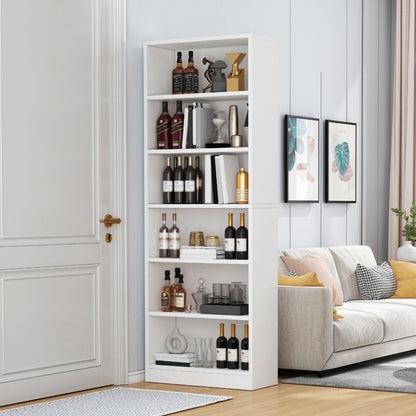 Contemporary Wooden Cabinet with Shelves Rectangle Storage Cabinet 16"L x 10"W x 70"H White Cabinet Not Included Clearhalo 'Cabinets & Chests' 'cabinets_chests' 'furn' 'furn_cabinets_chests' 'Furniture' 'Living Room Furniture' 6852109