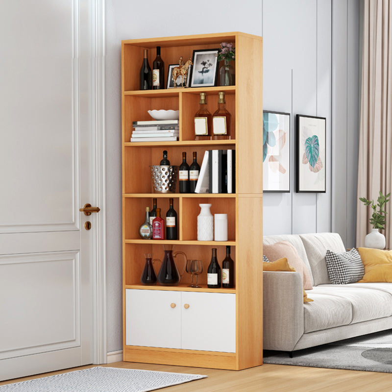 Contemporary Wooden Cabinet with Shelves Rectangle Storage Cabinet 23.6"L x 9.8"W x 70.1"H Natural 1 Clearhalo 'Cabinets & Chests' 'cabinets_chests' 'furn' 'furn_cabinets_chests' 'Furniture' 'Living Room Furniture' 6852113