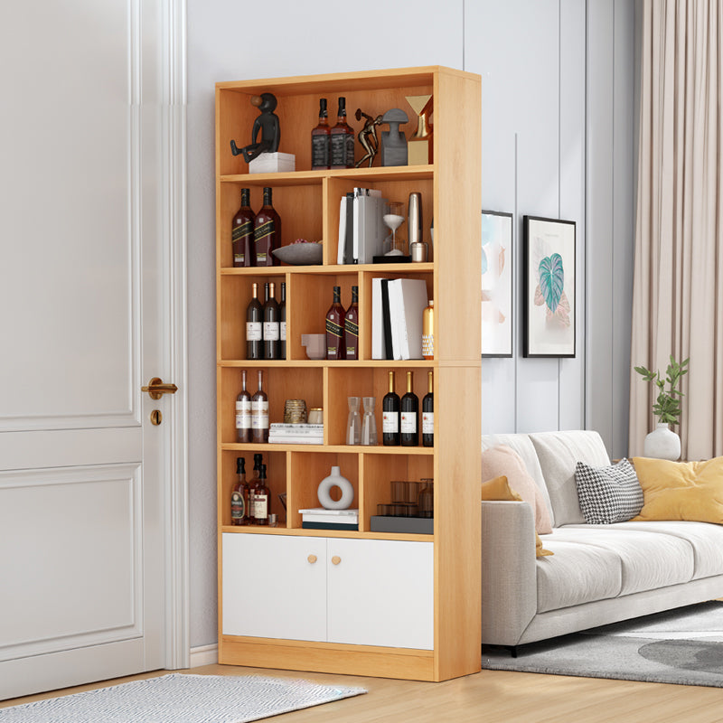 Contemporary Wooden Cabinet with Shelves Rectangle Storage Cabinet 31.5"L x 9.8"W x 70.1"H Natural 1 Clearhalo 'Cabinets & Chests' 'cabinets_chests' 'furn' 'furn_cabinets_chests' 'Furniture' 'Living Room Furniture' 6852114