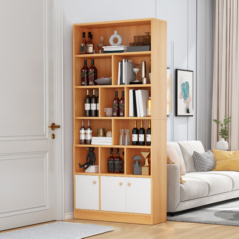 Contemporary Wooden Cabinet with Shelves Rectangle Storage Cabinet 39"L x 10"W x 70"H Natural 2 Clearhalo 'Cabinets & Chests' 'cabinets_chests' 'furn' 'furn_cabinets_chests' 'Furniture' 'Living Room Furniture' 6852120