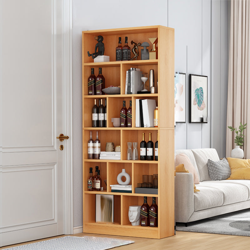 Contemporary Wooden Cabinet with Shelves Rectangle Storage Cabinet 31.5"L x 9.8"W x 70.1"H Natural Cabinet Not Included Clearhalo 'Cabinets & Chests' 'cabinets_chests' 'furn' 'furn_cabinets_chests' 'Furniture' 'Living Room Furniture' 6852125