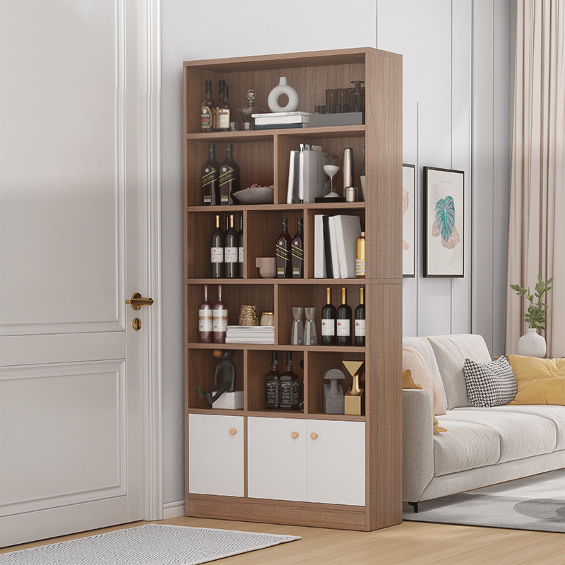 Contemporary Wooden Cabinet with Shelves Rectangle Storage Cabinet 39"L x 10"W x 70"H Walnut 2 Clearhalo 'Cabinets & Chests' 'cabinets_chests' 'furn' 'furn_cabinets_chests' 'Furniture' 'Living Room Furniture' 6852129