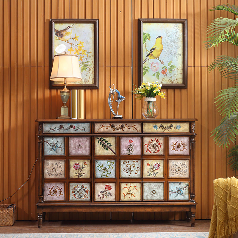 Industrial Storage Cabinet with Solid Wood Drawers and Doors Multi-Color Clearhalo 'Cabinets & Chests' 'cabinets_chests' 'furn' 'furn_cabinets_chests' 'Furniture' 'Living Room Furniture' 6852136