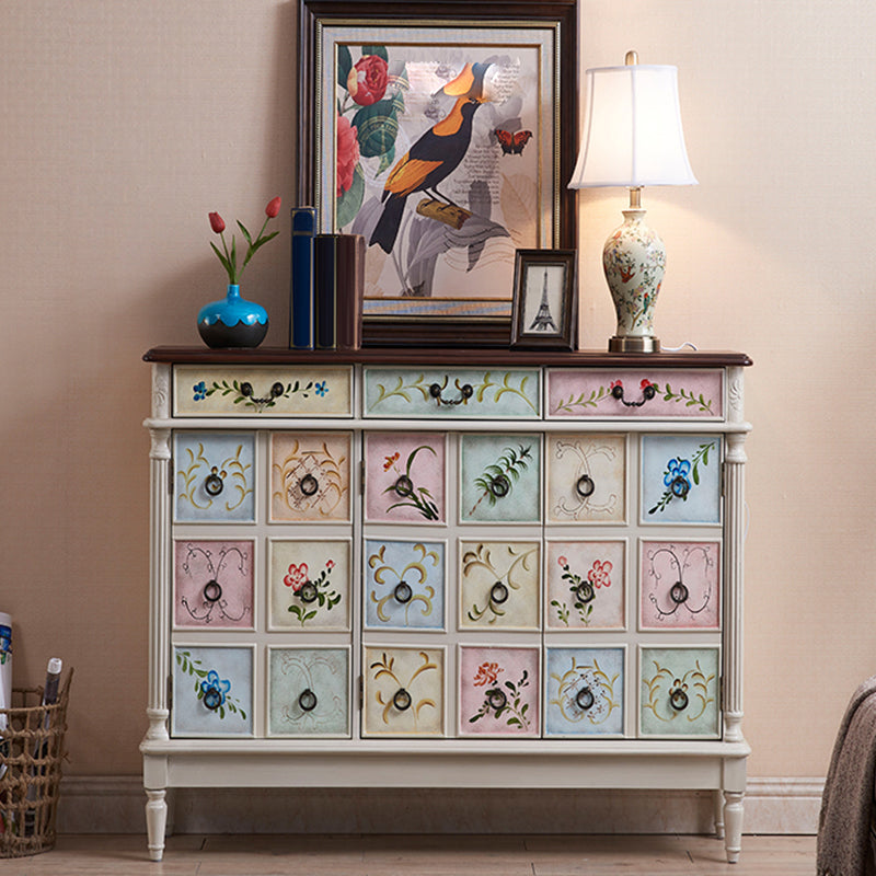 Industrial Storage Cabinet with Solid Wood Drawers and Doors White Clearhalo 'Cabinets & Chests' 'cabinets_chests' 'furn' 'furn_cabinets_chests' 'Furniture' 'Living Room Furniture' 6852138