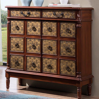 Industrial Storage Cabinet with Solid Wood Drawers and Doors 39"L x 14"W x 39"H Brown Clearhalo 'Cabinets & Chests' 'cabinets_chests' 'furn' 'furn_cabinets_chests' 'Furniture' 'Living Room Furniture' 6852142