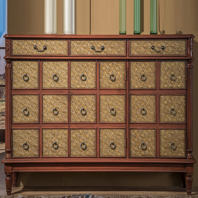 Industrial Storage Cabinet with Solid Wood Drawers and Doors 47"L x 14"W x 39"H Brown Clearhalo 'Cabinets & Chests' 'cabinets_chests' 'furn' 'furn_cabinets_chests' 'Furniture' 'Living Room Furniture' 6852144