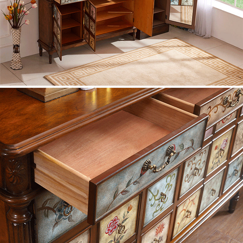 Industrial Storage Cabinet with Solid Wood Drawers and Doors Clearhalo 'Cabinets & Chests' 'cabinets_chests' 'furn' 'furn_cabinets_chests' 'Furniture' 'Living Room Furniture' 6852147