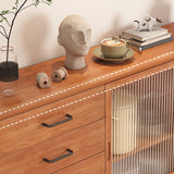 Mid-Century Modern Solid Wood Accent Cabinet with Glass Door Clearhalo 'Cabinets & Chests' 'cabinets_chests' 'furn' 'furn_cabinets_chests' 'Furniture' 'Living Room Furniture' 6852209