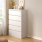 Contemporary White/Natural Chest with Wooden Drawers Rectangle Chest 23.5"L x 13"W x 39"H White Clearhalo 'Cabinets & Chests' 'cabinets_chests' 'furn' 'furn_cabinets_chests' 'Furniture' 'Living Room Furniture' 6852252