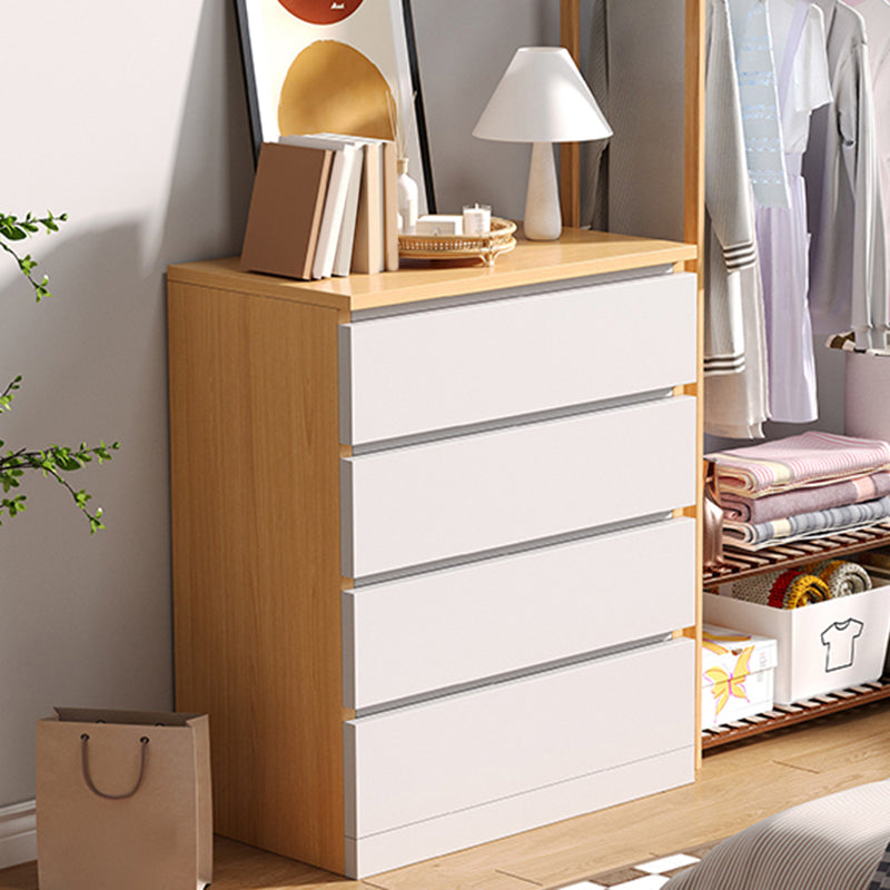 Contemporary White/Natural Chest with Wooden Drawers Rectangle Chest Clearhalo 'Cabinets & Chests' 'cabinets_chests' 'furn' 'furn_cabinets_chests' 'Furniture' 'Living Room Furniture' 6852253