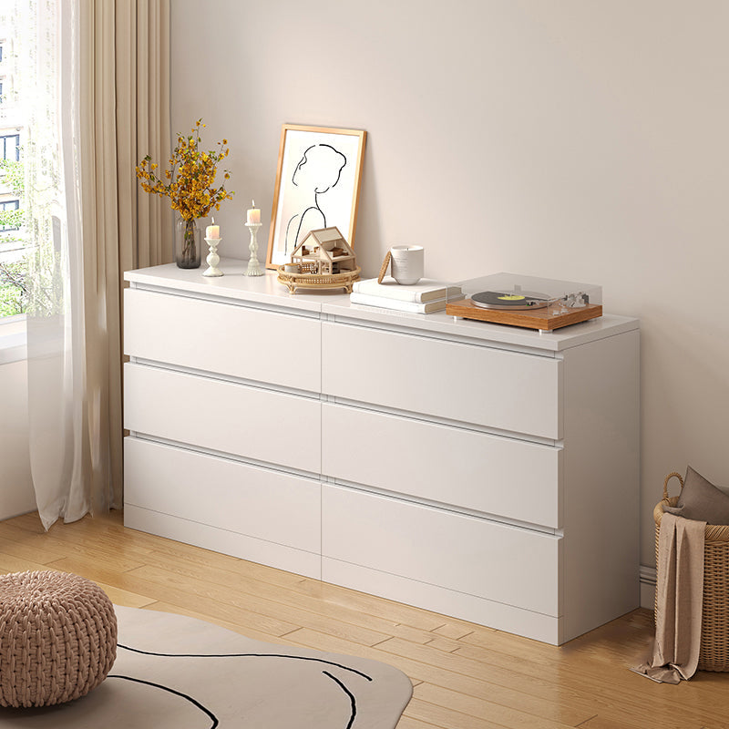Contemporary White/Natural Chest with Wooden Drawers Rectangle Chest 24"L x 13"W x 25"H + 24"L x 13"W x 25"H White Clearhalo 'Cabinets & Chests' 'cabinets_chests' 'furn' 'furn_cabinets_chests' 'Furniture' 'Living Room Furniture' 6852254