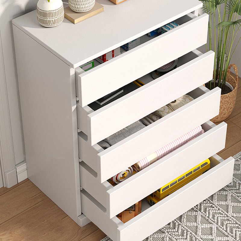 Contemporary White/Natural Chest with Wooden Drawers Rectangle Chest Clearhalo 'Cabinets & Chests' 'cabinets_chests' 'furn' 'furn_cabinets_chests' 'Furniture' 'Living Room Furniture' 6852259