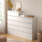 Contemporary White/Natural Chest with Wooden Drawers Rectangle Chest 24"L x 13"W x 31"H + 24"L x 13"W x 39"H White Clearhalo 'Cabinets & Chests' 'cabinets_chests' 'furn' 'furn_cabinets_chests' 'Furniture' 'Living Room Furniture' 6852262