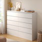 Contemporary White/Natural Chest with Wooden Drawers Rectangle Chest 24"L x 13"W x 39"H + 24"L x 13"W x 39"H White Clearhalo 'Cabinets & Chests' 'cabinets_chests' 'furn' 'furn_cabinets_chests' 'Furniture' 'Living Room Furniture' 6852263