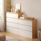 Contemporary White/Natural Chest with Wooden Drawers Rectangle Chest 24"L x 13"W x 25"H + 24"L x 13"W x 31"H Natural Clearhalo 'Cabinets & Chests' 'cabinets_chests' 'furn' 'furn_cabinets_chests' 'Furniture' 'Living Room Furniture' 6852268