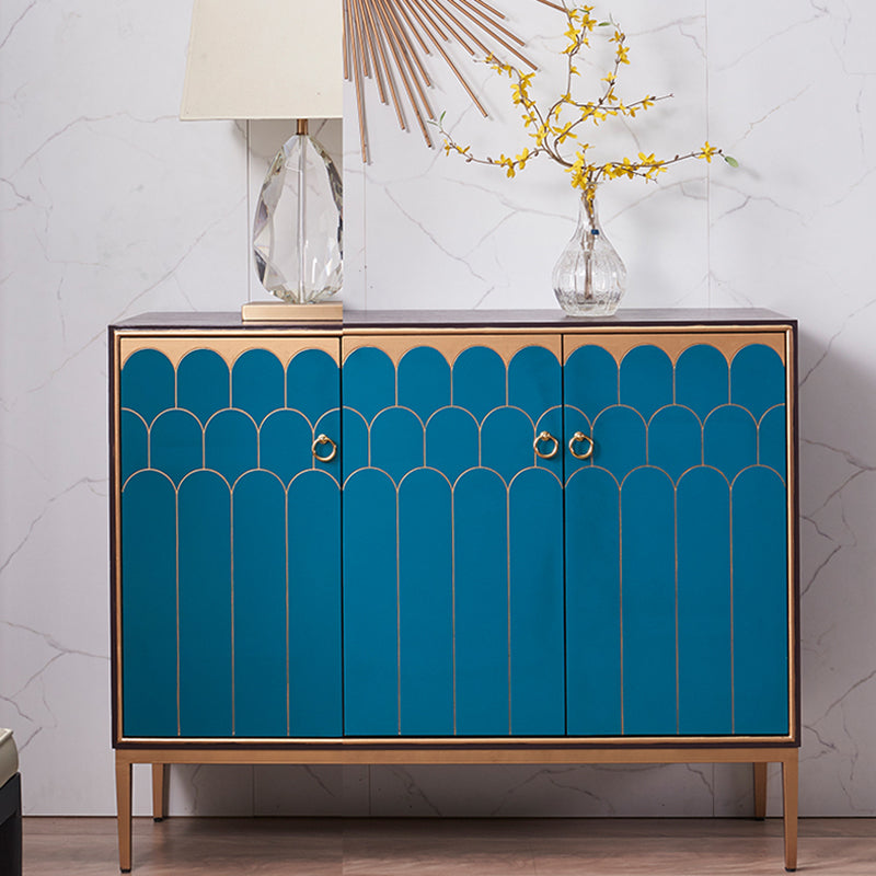 Industrial Accent Cabinet with Cup Pulls Doors and Straight Legs 47"L x 16"W x 36"H Blue Clearhalo 'Cabinets & Chests' 'cabinets_chests' 'furn' 'furn_cabinets_chests' 'Furniture' 'Living Room Furniture' 6852278