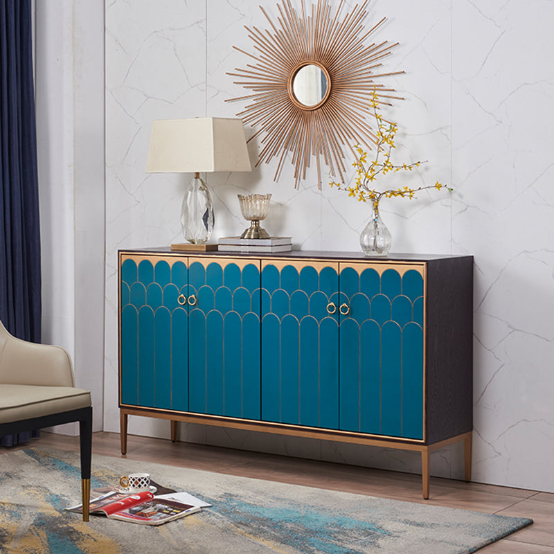 Industrial Accent Cabinet with Cup Pulls Doors and Straight Legs 63"L x 16"W x 36"H Blue Clearhalo 'Cabinets & Chests' 'cabinets_chests' 'furn' 'furn_cabinets_chests' 'Furniture' 'Living Room Furniture' 6852280