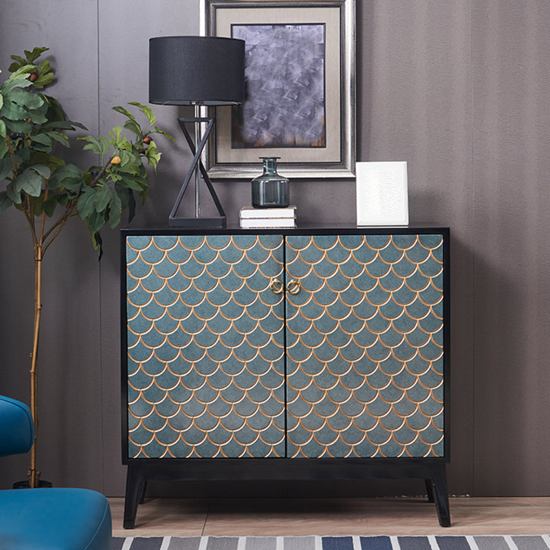 Industrial Accent Cabinet with Cup Pulls Doors and Straight Legs Blue-Black Clearhalo 'Cabinets & Chests' 'cabinets_chests' 'furn' 'furn_cabinets_chests' 'Furniture' 'Living Room Furniture' 6852286
