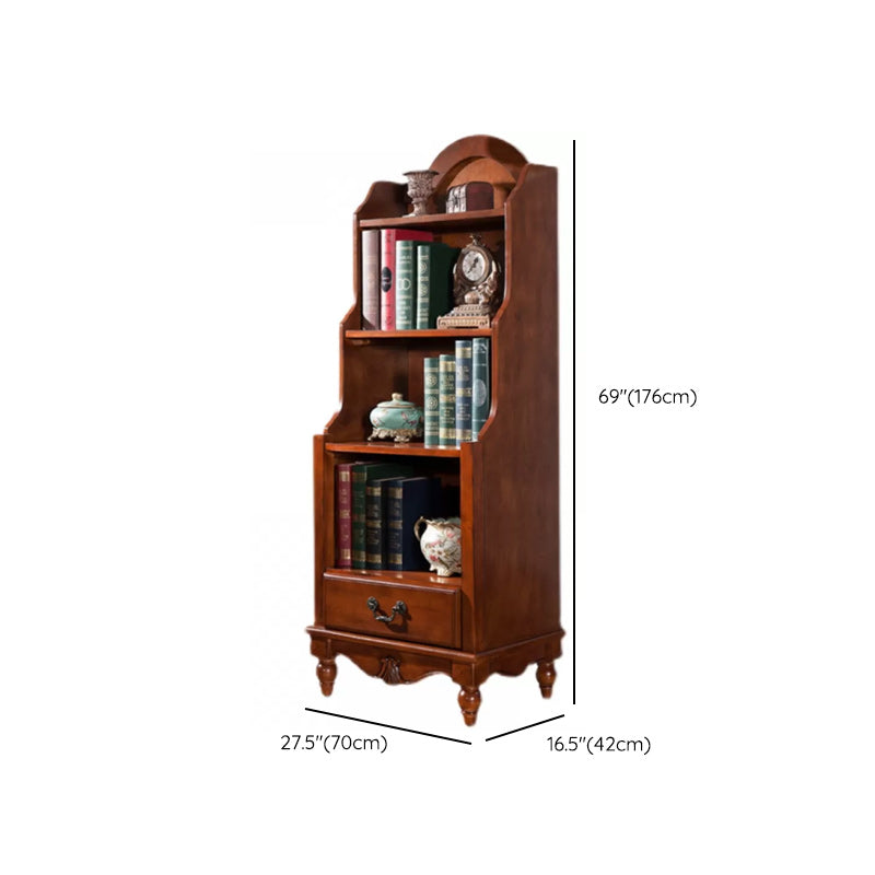 Mid-Century Modern Accent Chest with Shelves Wood Rectangle Chest