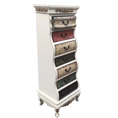 Mid-Century Modern Rectangle Chest with 7 Drawers and Cabriole Legs White Clearhalo 'Cabinets & Chests' 'cabinets_chests' 'furn' 'furn_cabinets_chests' 'Furniture' 'Living Room Furniture' 6852317