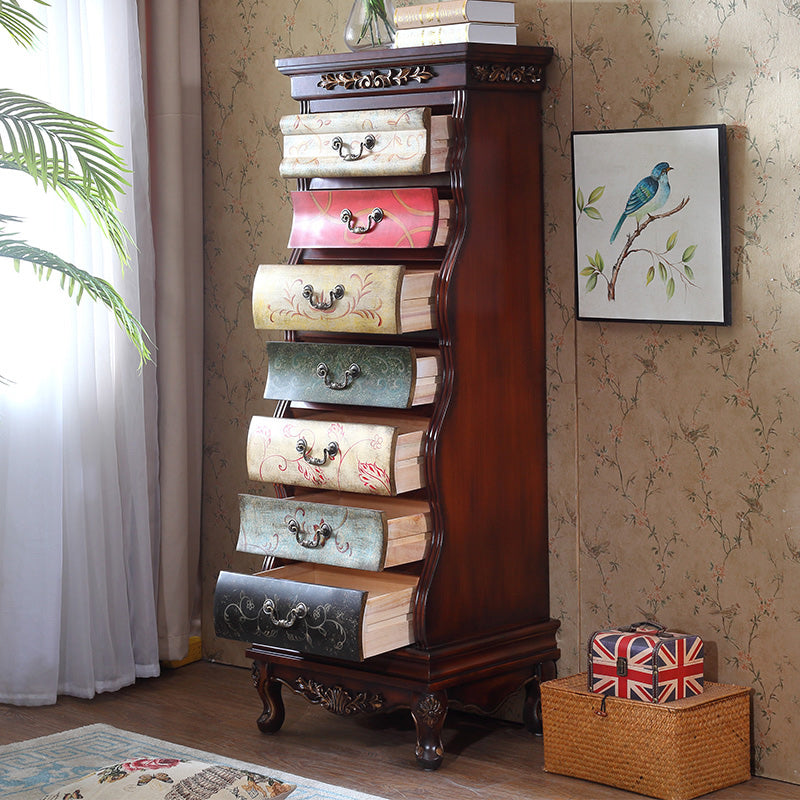 Mid-Century Modern Rectangle Chest with 7 Drawers and Cabriole Legs Clearhalo 'Cabinets & Chests' 'cabinets_chests' 'furn' 'furn_cabinets_chests' 'Furniture' 'Living Room Furniture' 6852318