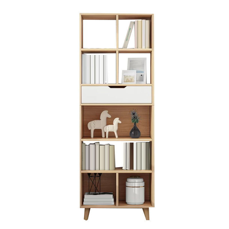 Contemporary Style Simple Wood Chest with Shelves for Living Room 19.7"L x 11.8"W x 70.9"H Red Brown Clearhalo 'Cabinets & Chests' 'cabinets_chests' 'furn' 'furn_cabinets_chests' 'Furniture' 'Living Room Furniture' 6852344