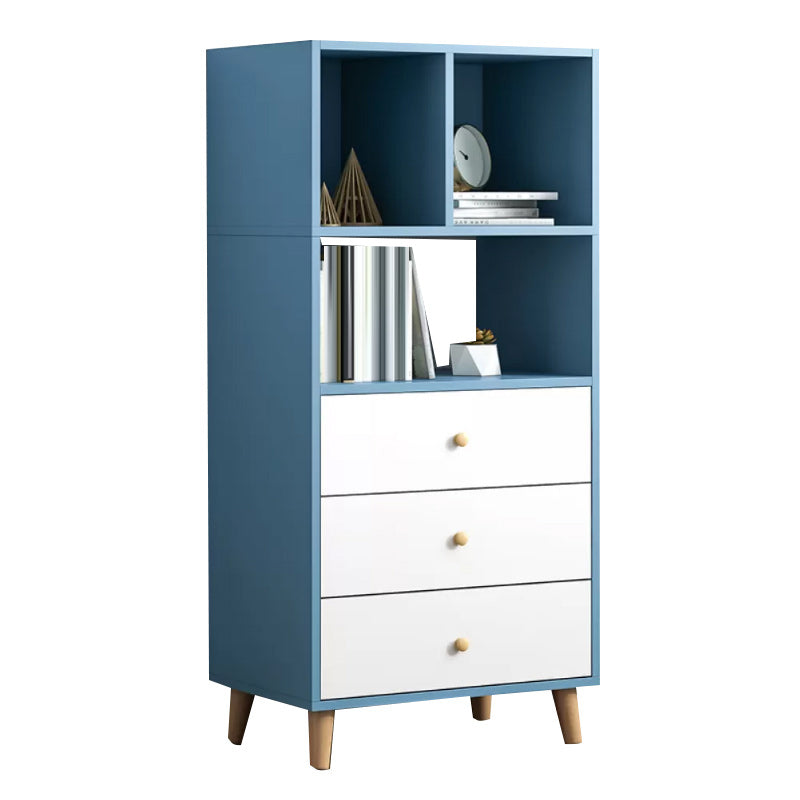 Contemporary Style Simple Wood Chest with Shelves for Living Room 24"L x 12"W x 47"H Blue Clearhalo 'Cabinets & Chests' 'cabinets_chests' 'furn' 'furn_cabinets_chests' 'Furniture' 'Living Room Furniture' 6852345