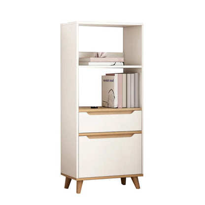Contemporary Style Simple Wood Chest with Shelves for Living Room 15.7"L x 11.8"W x 47.2"H White