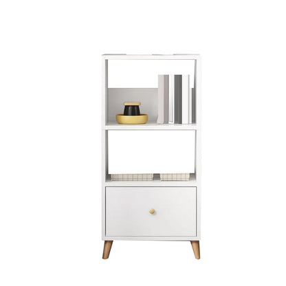 Contemporary Style Simple Wood Chest with Shelves for Living Room 19.7"L x 11.8"W x 47.2"H White Clearhalo 'Cabinets & Chests' 'cabinets_chests' 'furn' 'furn_cabinets_chests' 'Furniture' 'Living Room Furniture' 6852355