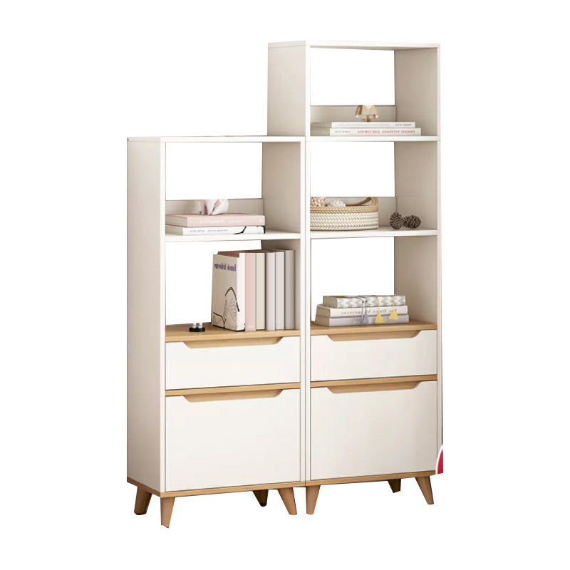 Contemporary Style Simple Wood Chest with Shelves for Living Room 16"L x 12"W x 59"H + 16"L x 12"W x 47"H White Clearhalo 'Cabinets & Chests' 'cabinets_chests' 'furn' 'furn_cabinets_chests' 'Furniture' 'Living Room Furniture' 6852358