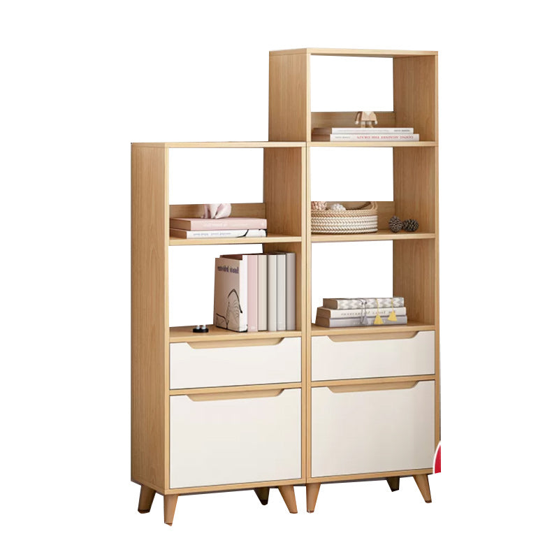 Contemporary Style Simple Wood Chest with Shelves for Living Room 16"L x 12"W x 59"H + 16"L x 12"W x 47"H Natural Clearhalo 'Cabinets & Chests' 'cabinets_chests' 'furn' 'furn_cabinets_chests' 'Furniture' 'Living Room Furniture' 6852359