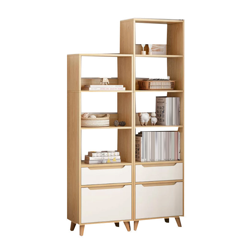 Contemporary Style Simple Wood Chest with Shelves for Living Room 16"L x 12"W x 71"H + 16"L x 12"W x 59"H Natural Clearhalo 'Cabinets & Chests' 'cabinets_chests' 'furn' 'furn_cabinets_chests' 'Furniture' 'Living Room Furniture' 6852361