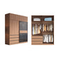 Contemporary Wardrobe Cabinet with Drawer Brown Wardrobe Closet
