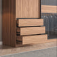 Contemporary Wardrobe Cabinet with Drawer Brown Wardrobe Closet