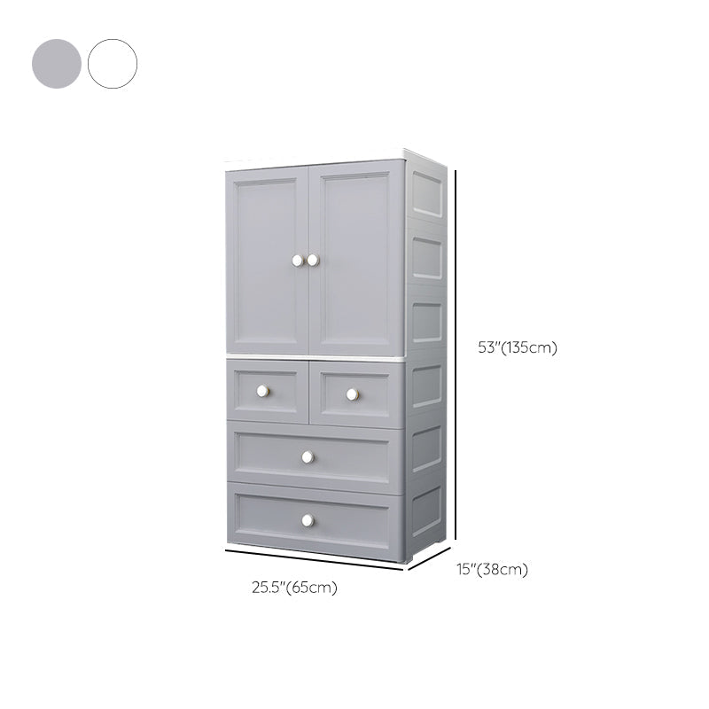Matte Finish Plastic Storage Cabinet Modern Hinged Door Cabinet