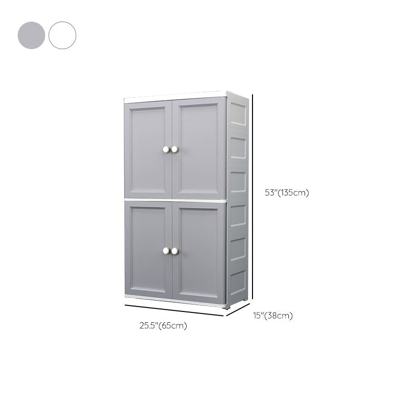 Matte Finish Plastic Storage Cabinet Modern Hinged Door Cabinet