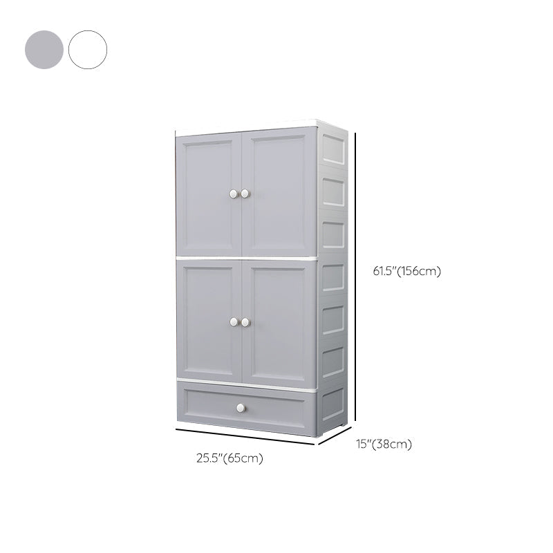 Matte Finish Plastic Storage Cabinet Modern Hinged Door Cabinet