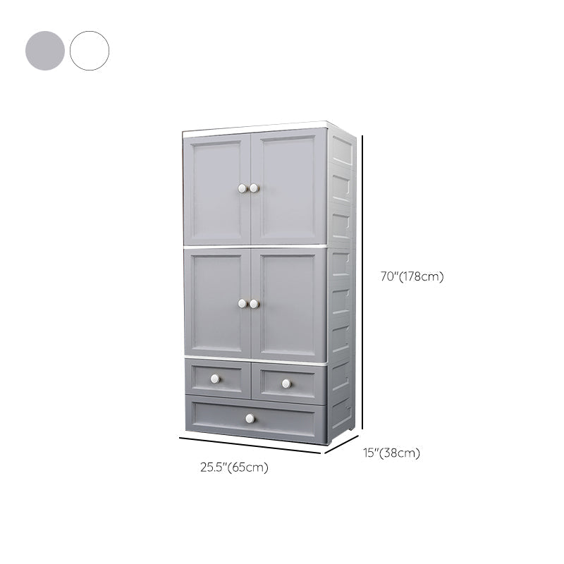Matte Finish Plastic Storage Cabinet Modern Hinged Door Cabinet