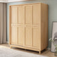 Contemporary Rubberwood Storage Cabinet Sliding Door Cabinet with Legs