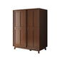 Contemporary Rubberwood Storage Cabinet Sliding Door Cabinet with Legs