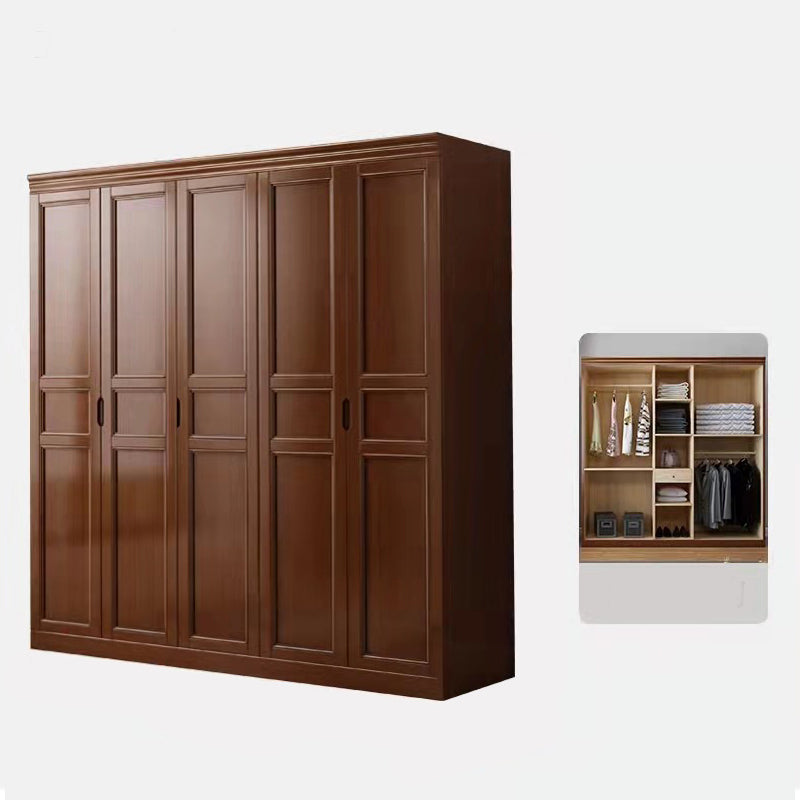 Matte Finish Cabinet for Bedroom Traditional Rubberwood Storage Cabinet Walnut 5 Clearhalo 'Armoires & Wardrobes' 'armoires_wardrobes' 'Bedroom Furniture' 'furn' 'furn_armoires_wardrobes' 'Furniture' 6852526
