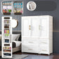 White Plastic Contemporary Storage Cabinet Interior Cabinet for Bedroom