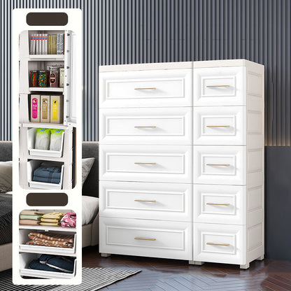 White Plastic Contemporary Storage Cabinet Interior Cabinet for Bedroom