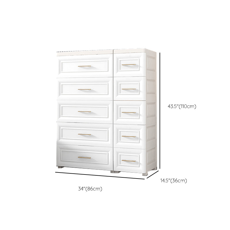 White Plastic Contemporary Storage Cabinet Interior Cabinet for Bedroom